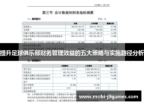 提升足球俱乐部财务管理效益的五大策略与实施路径分析